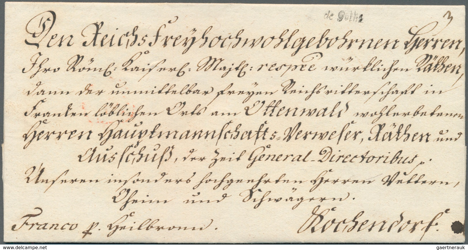 17481 Thurn & Taxis - Vorphilatelie: 1785, "de Gotha". Traumhaft Schöner Luxusbrief Mit Sehr Dekorativer N - Préphilatélie