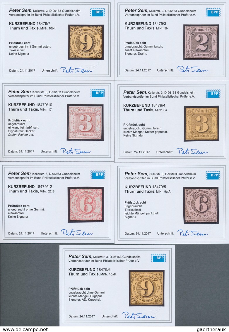 17483 Thurn & Taxis - Marken Und Briefe: 1852/1860, 6 Werte Ungebraucht (Mi.Nrn. 5b, 6a, 9aIA, 10aII, 10bI - Other & Unclassified