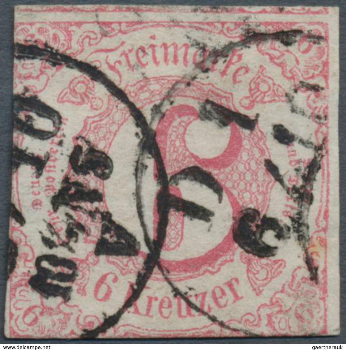 17502 Thurn & Taxis - Besonderheiten: 1860, 6 Kr. Rosa, Taxisschnitt Mit Distibutionsstempel, Kurzbefund S - Other & Unclassified