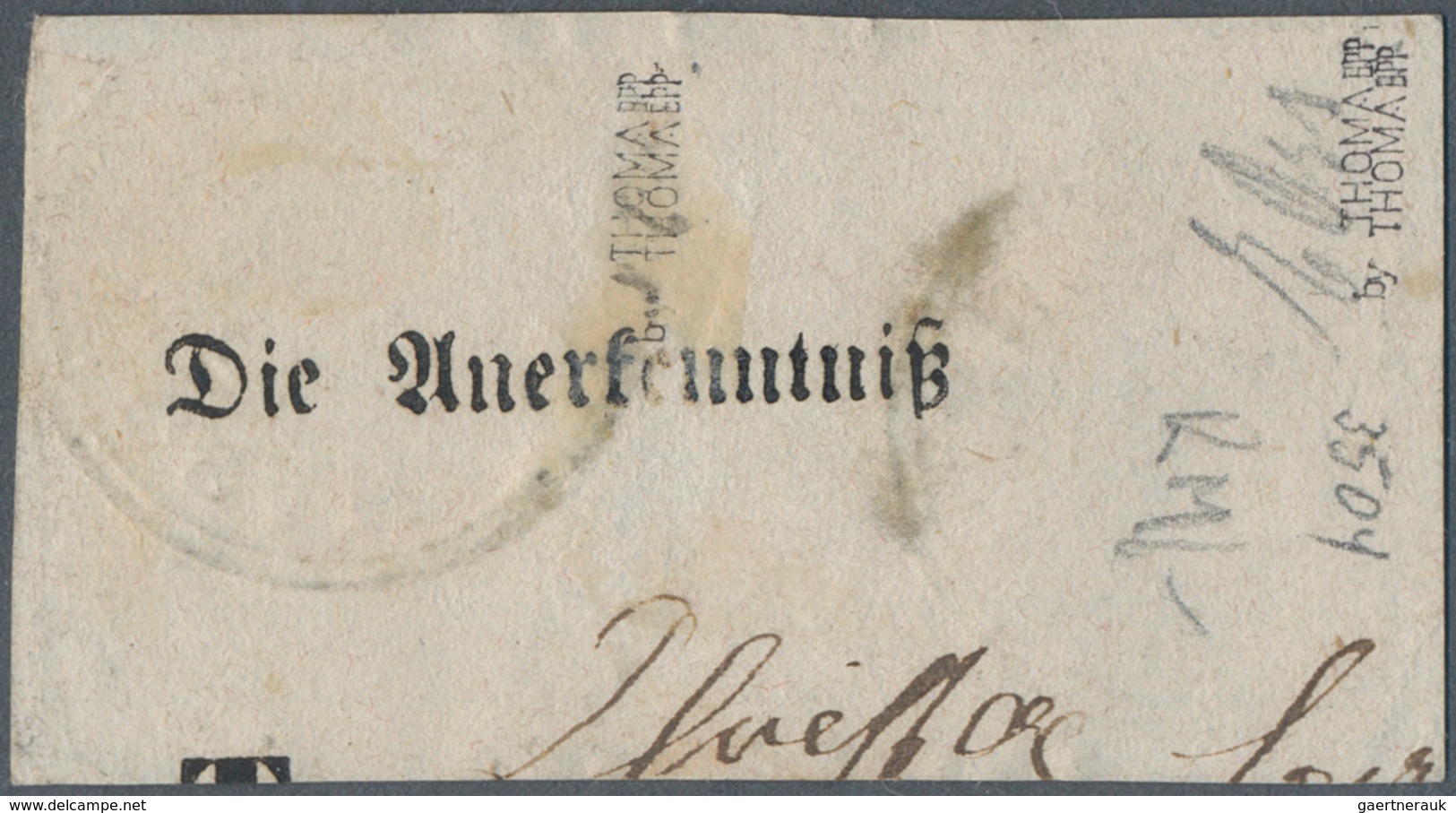 17511 Württemberg - Marken Und Briefe: 1851 Ziffern 1 Kr. Schwarz Auf Graugelbem Seidenpapier, Senkrechtes - Other & Unclassified