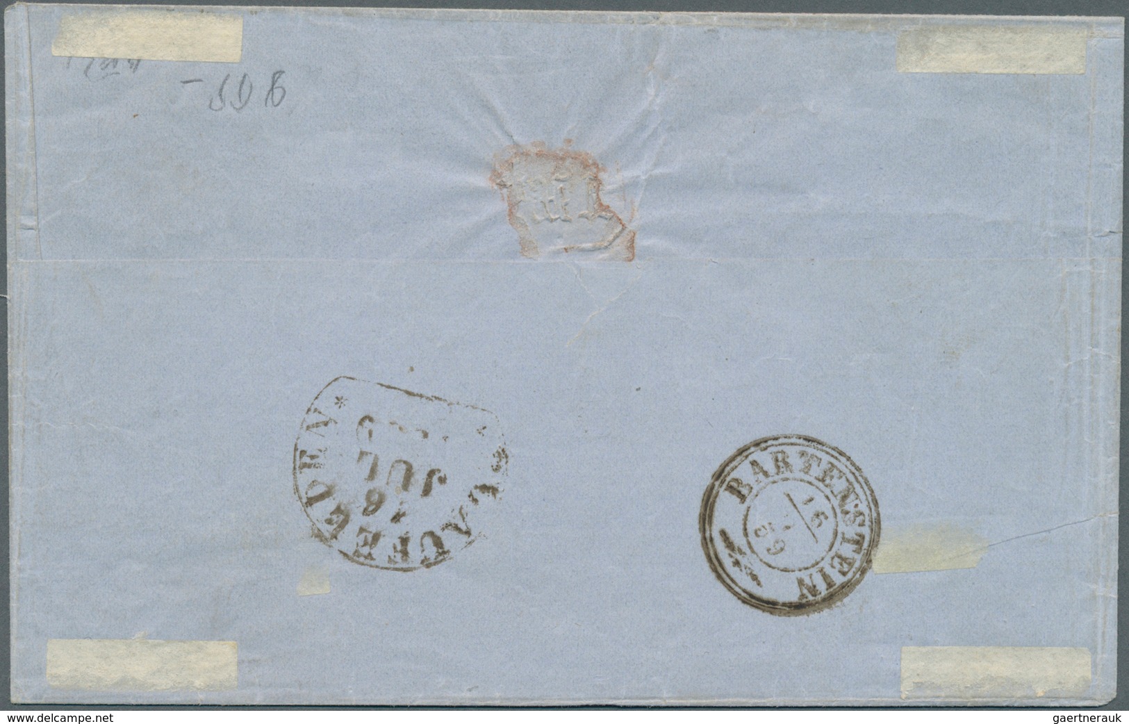 17534 Württemberg - Marken Und Briefe: 1857, Dreierstreifen 1 Kr. Rötlichbraun Mit Seidenfaden (linke Mark - Other & Unclassified
