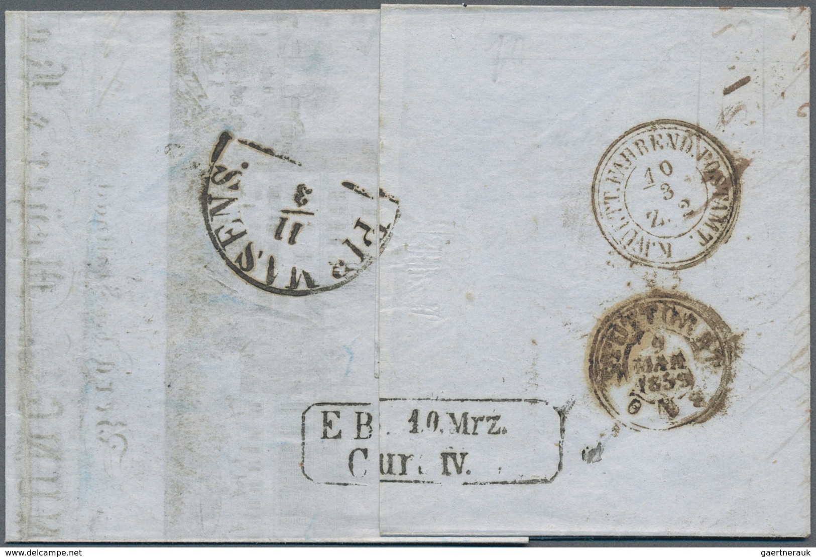 17541 Württemberg - Marken Und Briefe: 1857, Wappen 6 Kr. In Besserer B-Farbe Bläulichgrün Mit Seidenfaden - Other & Unclassified