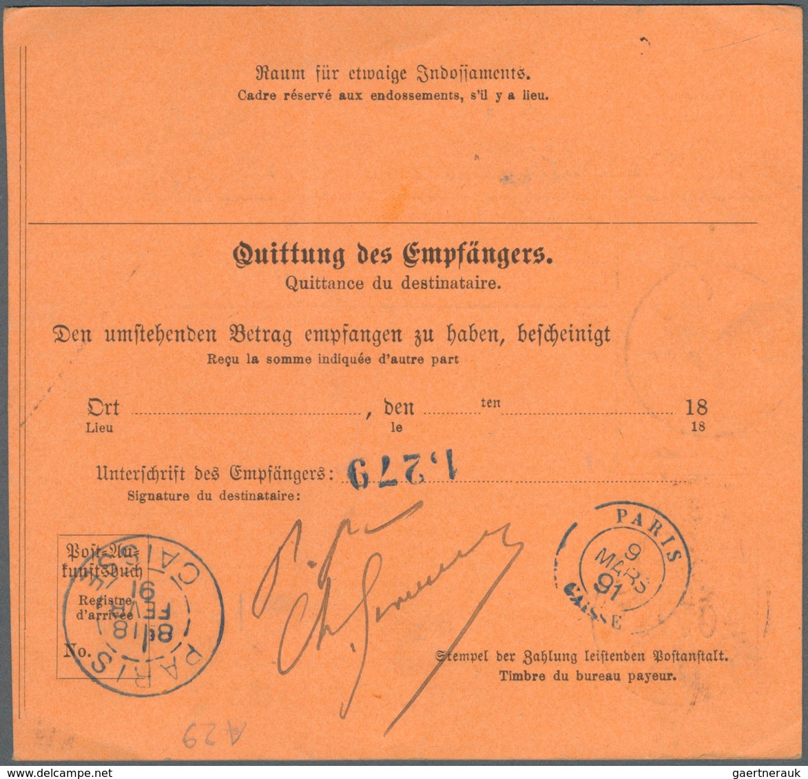 17678 Württemberg - Ganzsachen: 1878/1891, 3 Postanweisungen Aus Stuttgart Nach Neresheim (A14), Nach Goth - Sonstige & Ohne Zuordnung