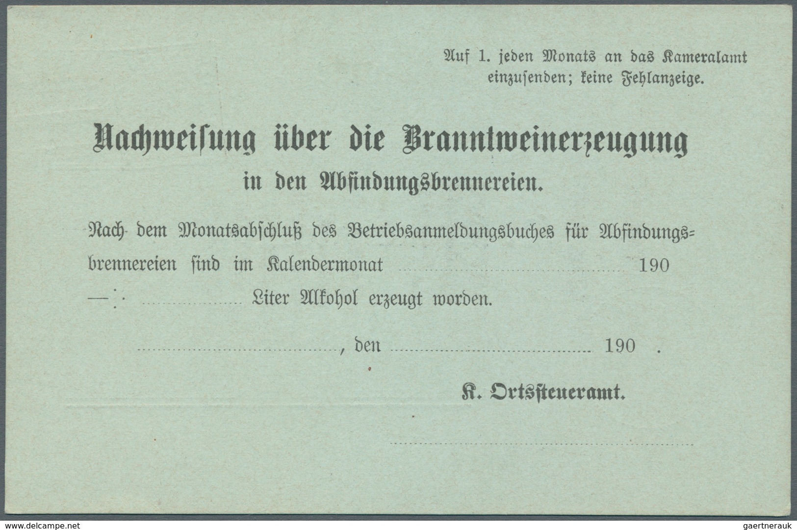 17679 Württemberg - Ganzsachen: 1908, Kameralamt: Dienstpostkarte 3 Pf Braun Neben Durchbalkter 2 Pf Grau - Sonstige & Ohne Zuordnung