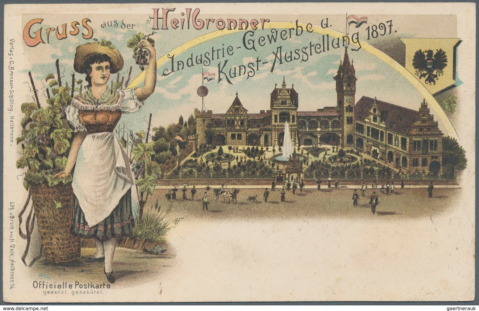 17688 Württemberg - Ganzsachen: 1897, Color GA-Ansichtskarte 5 Pf. "Gruss Aus Der Heilbronner Industrie-Ge - Sonstige & Ohne Zuordnung