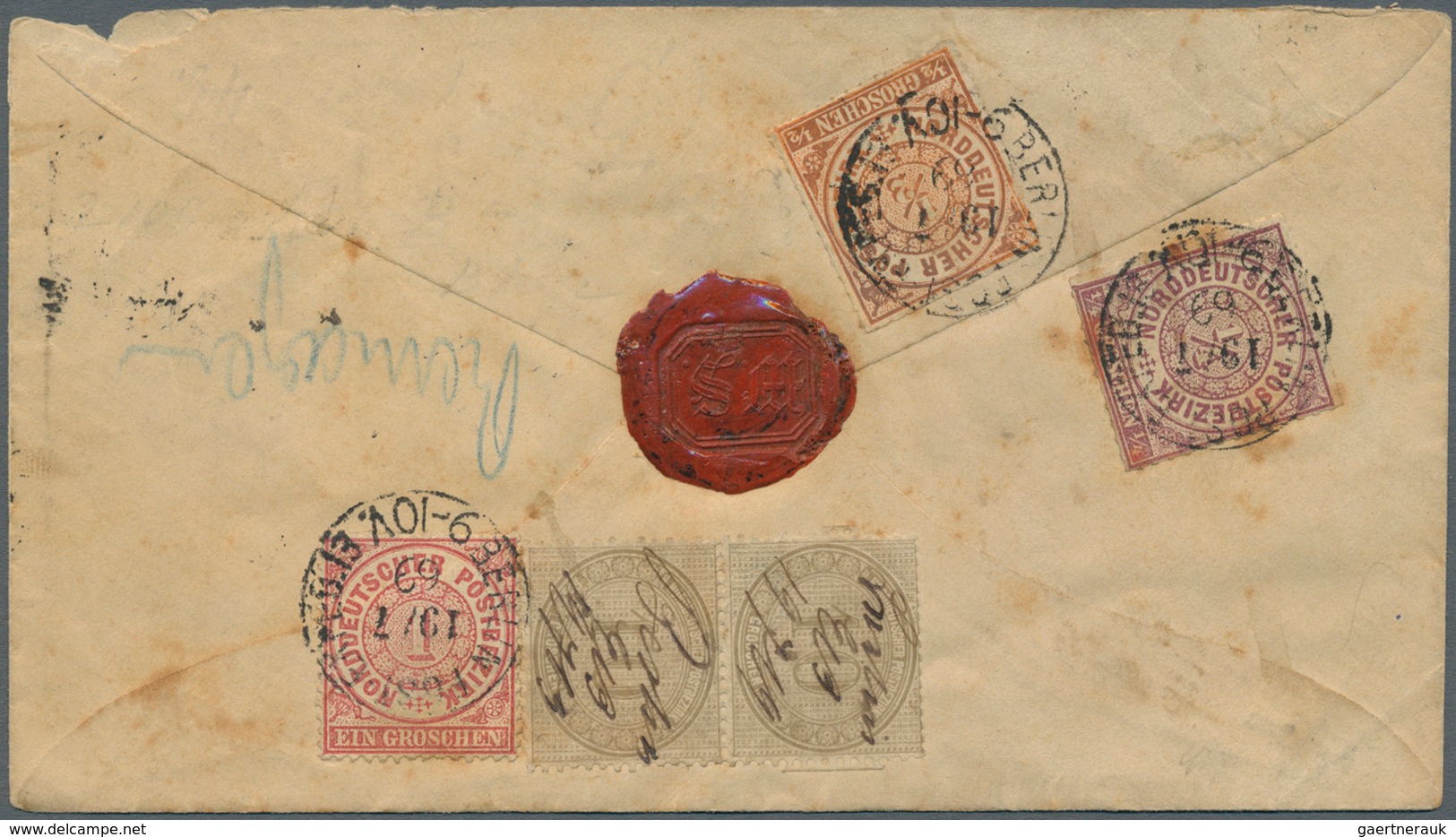 17718 Norddeutscher Bund - Marken Und Briefe: 1868, 1/4 Gr Braunviolett, 1/2 Gr Orange, 1 Gr Karmin Und Se - Other & Unclassified