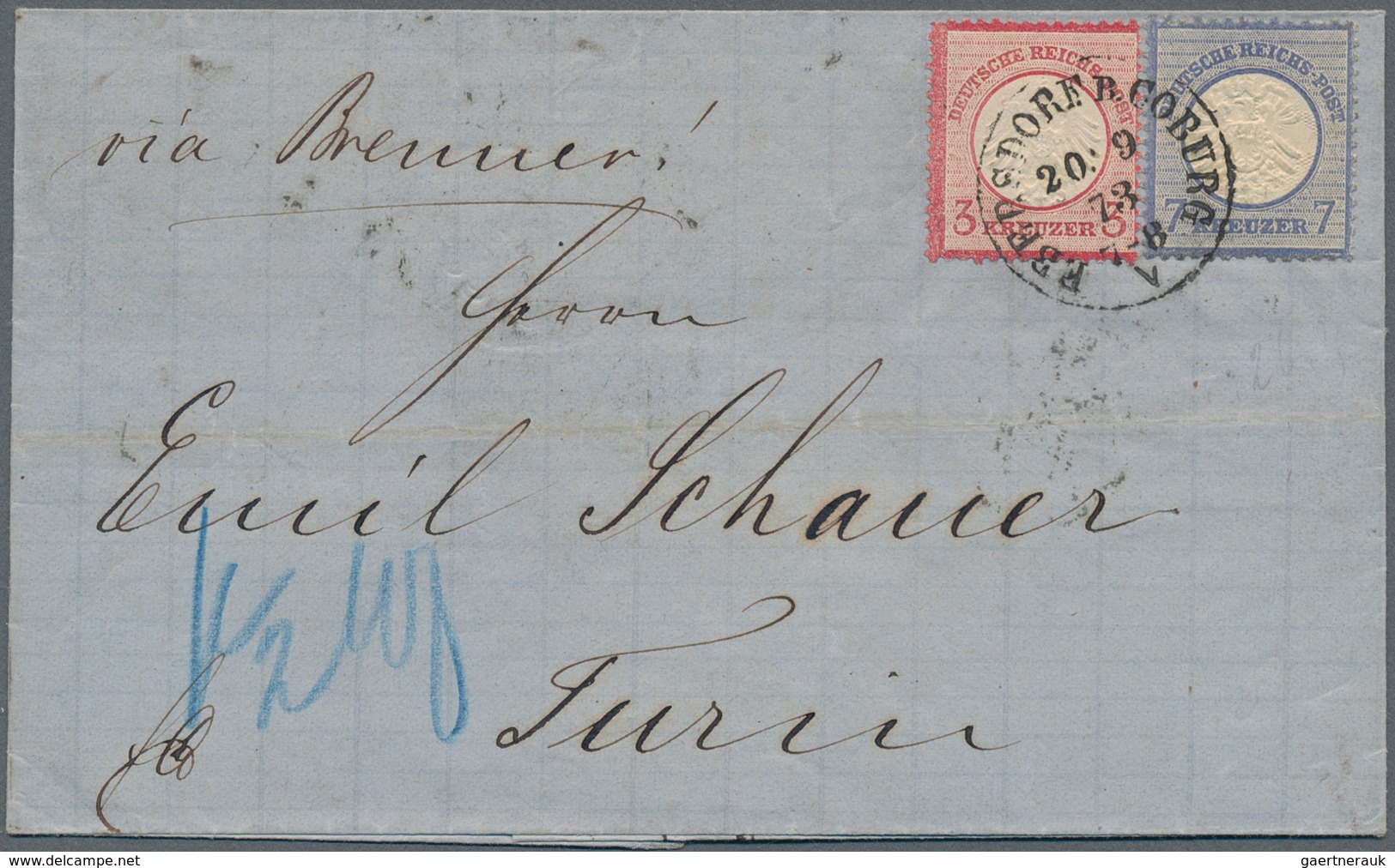 17815 Deutsches Reich - Brustschild: 1872, Pracht-Faltbrief Mit Kleiner Schild 3 Kr. Und Großer Schild 7 K - Unused Stamps