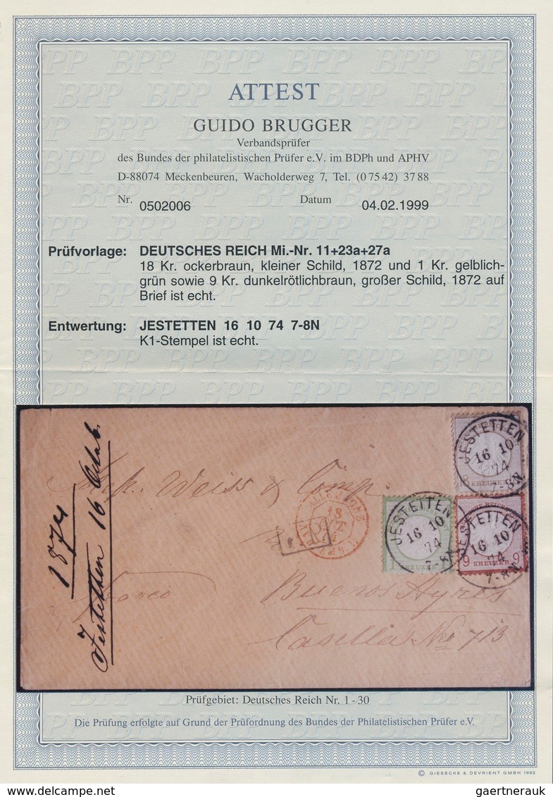 17819 Deutsches Reich - Brustschild: 1874, Brief Von Jestetten 16.10.74 Nach Buenos Ayres/Argentinien Mit - Neufs