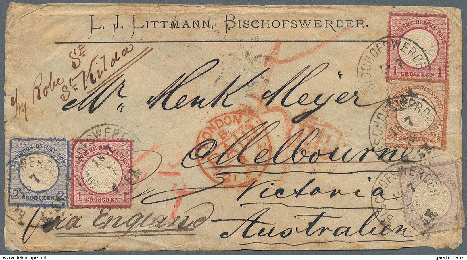 17828 Deutsches Reich - Brustschild: 1872, ¼ Gr. Violett., 1 Gr. Karmin (2), 2 Gr. Ultramarin Und 2½ Gr. B - Unused Stamps