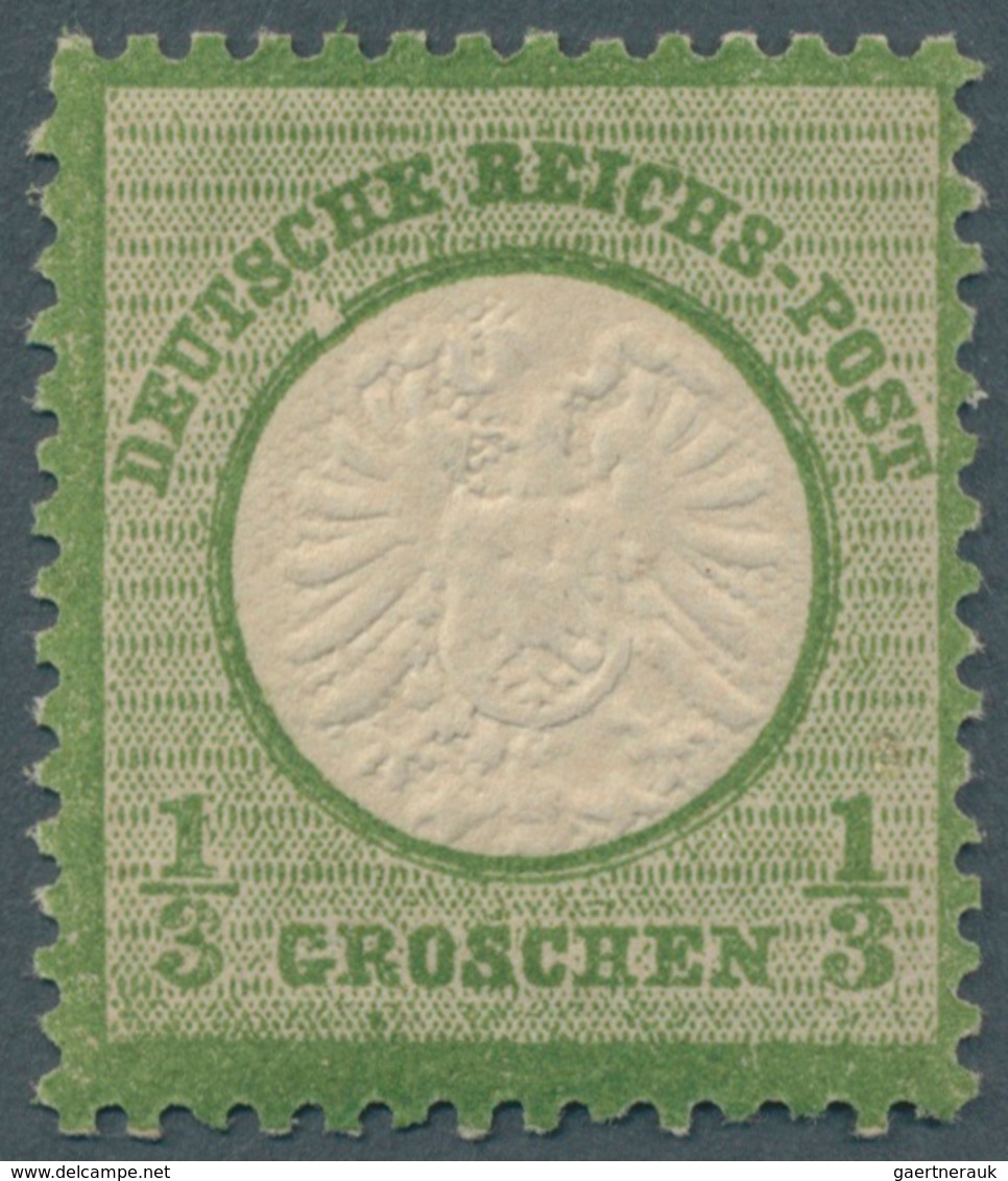 17831 Deutsches Reich - Brustschild: 1872, 1/3 Groschen Dunkelgrün Großer Schild Postfrisch Mit PLATTENFEH - Unused Stamps