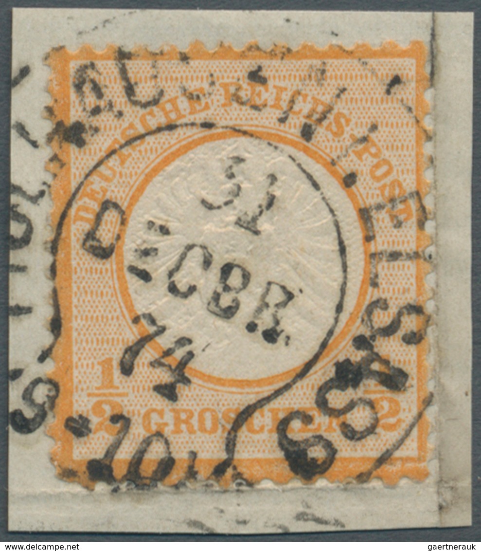 17833 Deutsches Reich - Brustschild: ½ Gr. Orange, Normal Gezähntes Prachtstück Mit Zentrischem Hufeisen - - Neufs