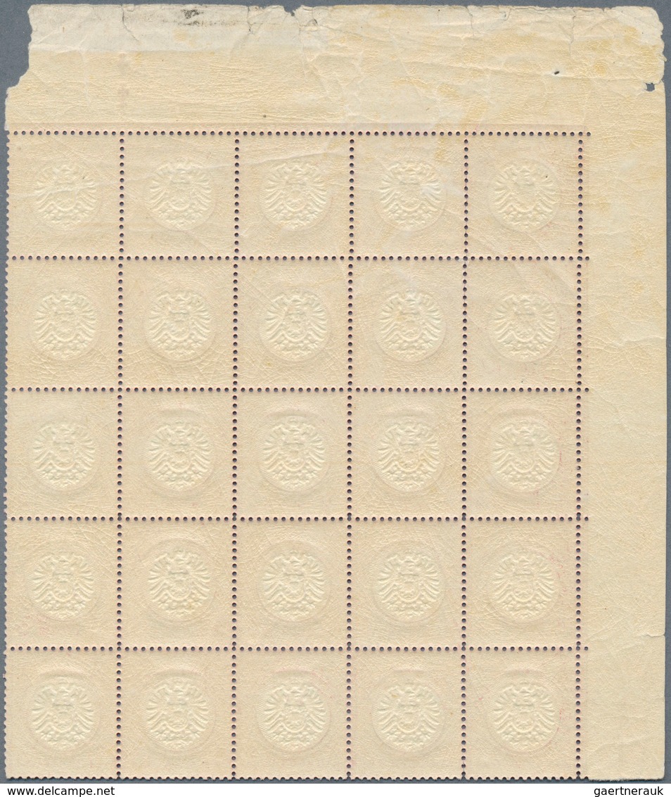 17854 Deutsches Reich - Brustschild: 1872, 3 Kreuzer Großer Schild Im 25er-Bogenteil Mit Plattenkreuz Oben - Unused Stamps