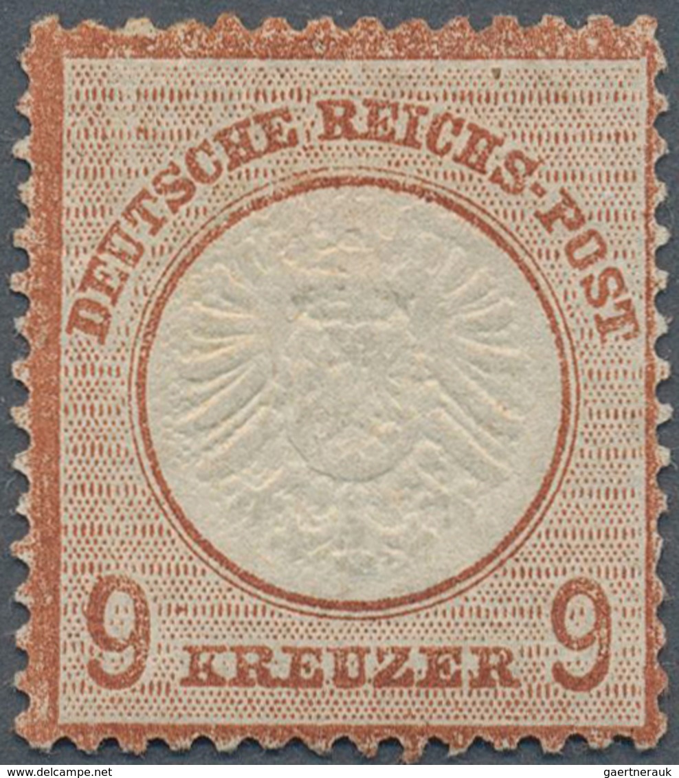 17856 Deutsches Reich - Brustschild: 1872, Großer Schild 9 Kr. Rötlichbraun Ungebraucht Mit Originalgummi - Unused Stamps