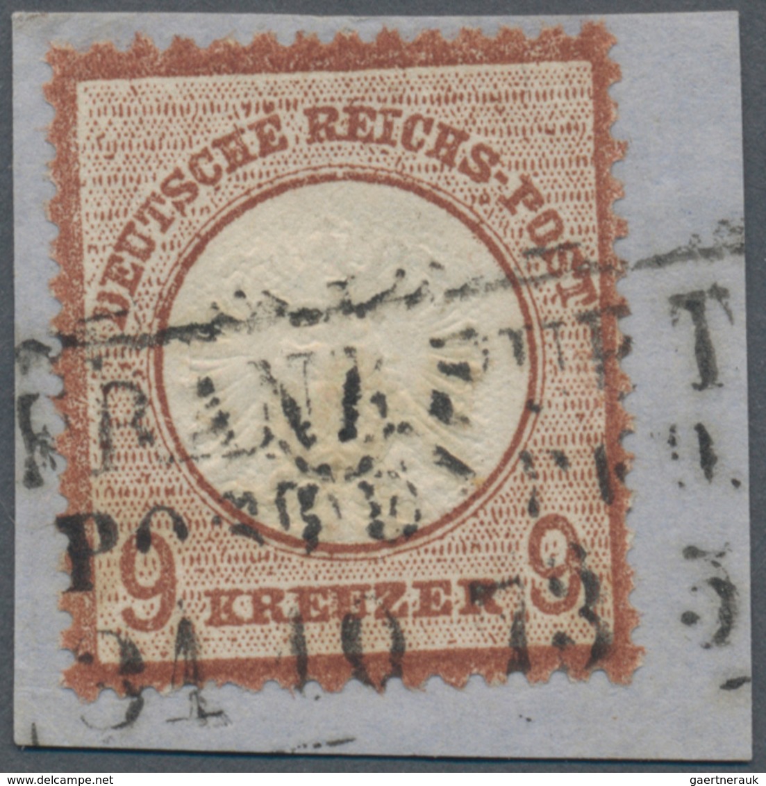 17861 Deutsches Reich - Brustschild: 1872, 9 Kr. Großer Brustschild, Lilabraun, Abgeschlagen Mit Rahmenste - Unused Stamps