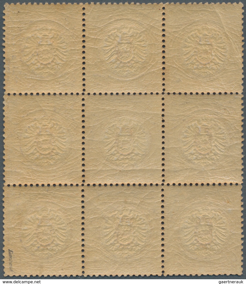 17866 Deutsches Reich - Brustschild: 1874, 9 Auf 9 Kr. Braunorange, Farbfrischer NEUNER-BLOCK In Guter Prä - Unused Stamps