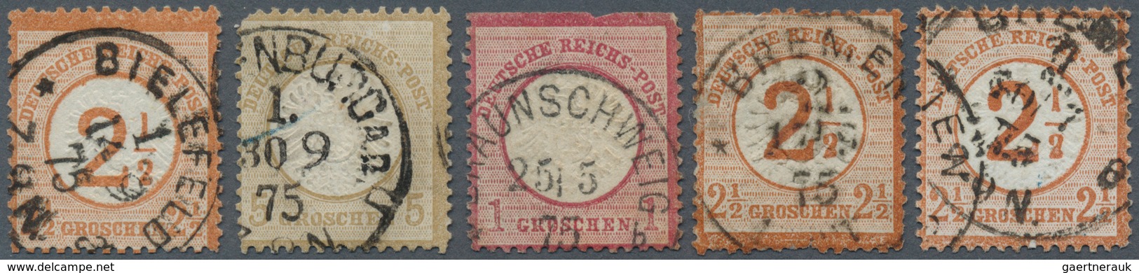 17869 Deutsches Reich - Brustschild: 1875, Fünf Brustschild-Marken, Eine GA Und Ein Brief Mit Reichspost-N - Unused Stamps