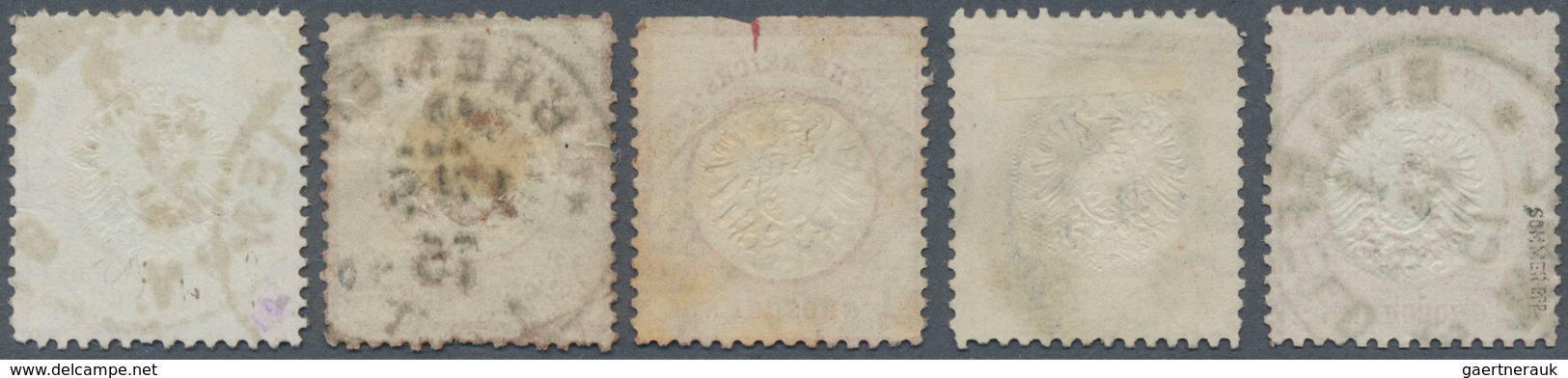 17869 Deutsches Reich - Brustschild: 1875, Fünf Brustschild-Marken, Eine GA Und Ein Brief Mit Reichspost-N - Unused Stamps