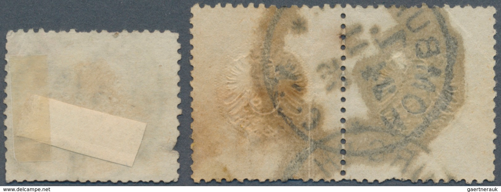 17878 Deutsches Reich - Brustschild: 1875, Drei Brustschild-Marken Und Eine Postkarte Mit Reichspost-Norms - Unused Stamps