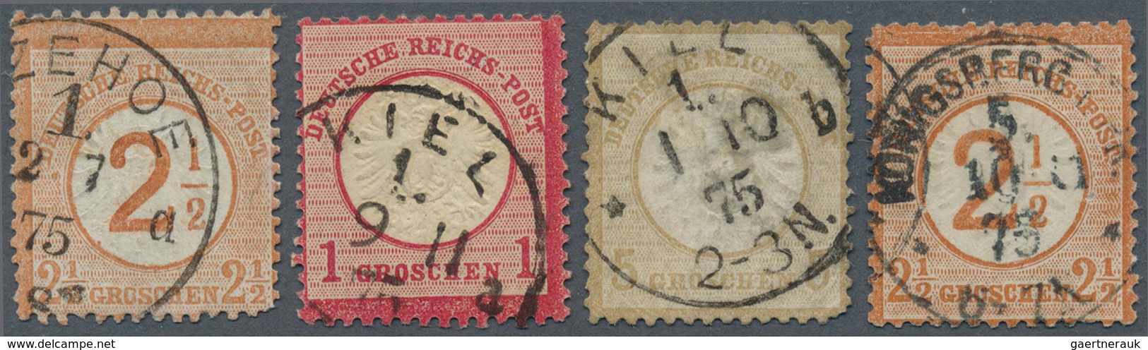 17879 Deutsches Reich - Brustschild: 1875, Vier Brustschild-Marken Und Eine GA Mit Reichspost-Normstempel- - Unused Stamps