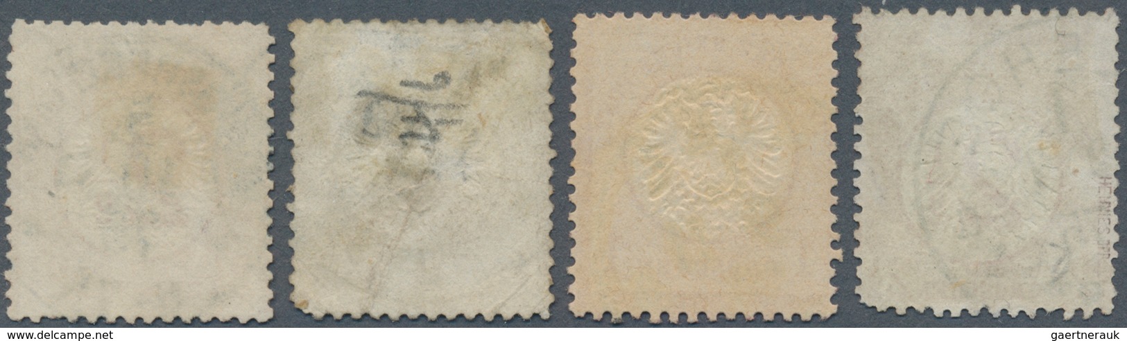 17879 Deutsches Reich - Brustschild: 1875, Vier Brustschild-Marken Und Eine GA Mit Reichspost-Normstempel- - Unused Stamps