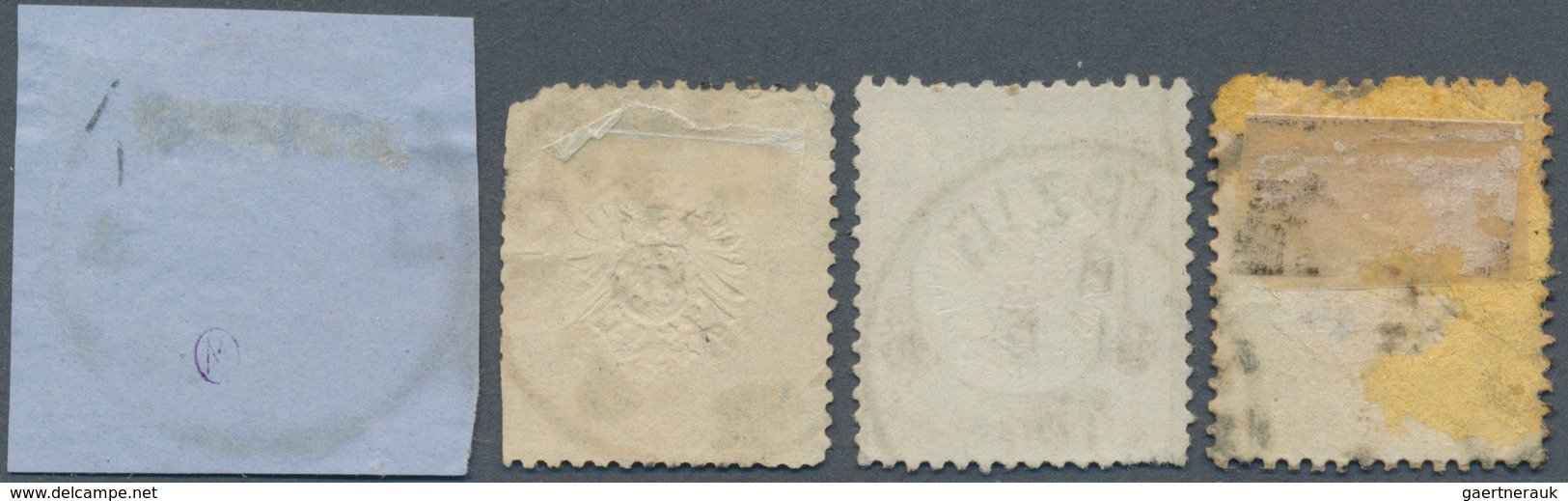 17880 Deutsches Reich - Brustschild: 1875, Vier Brustschild-Marken Und Drei GA Mit Reichspost-Normstempel- - Unused Stamps