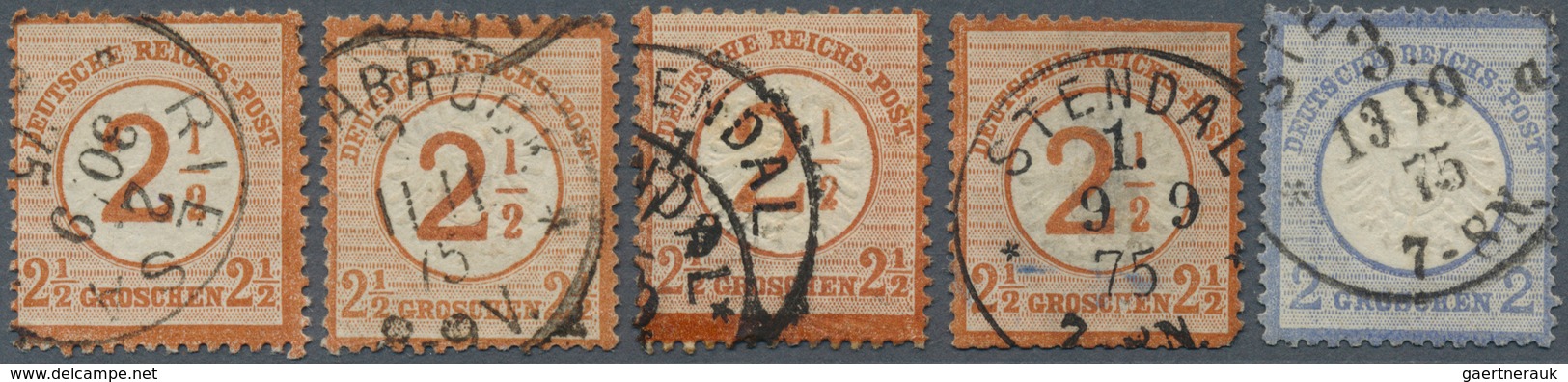 17883 Deutsches Reich - Brustschild: 1875, Fünf Brustschild-Marken Ein Brief Und Drei GA Mit Reichspost-No - Unused Stamps