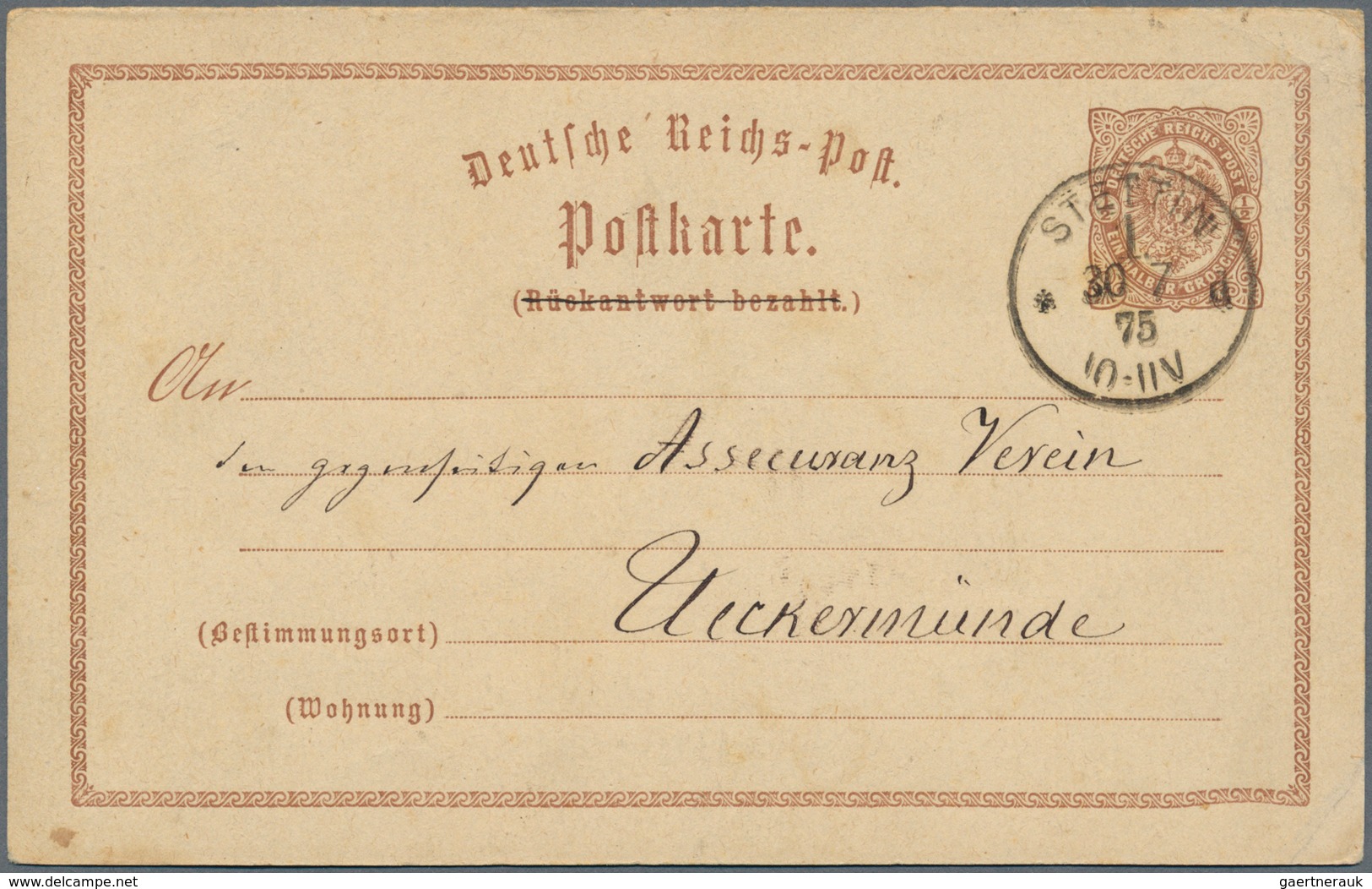 17883 Deutsches Reich - Brustschild: 1875, Fünf Brustschild-Marken Ein Brief Und Drei GA Mit Reichspost-No - Unused Stamps