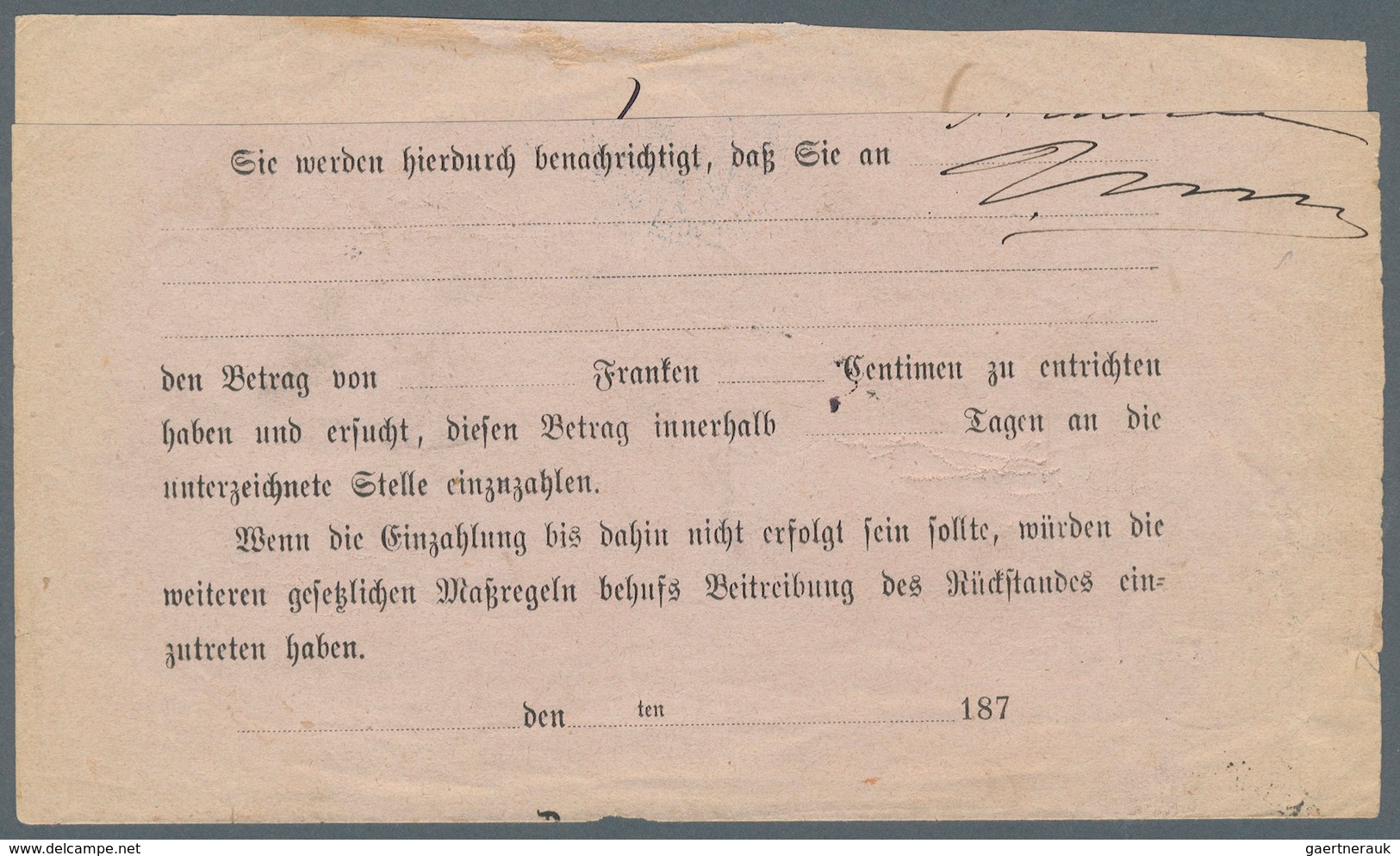 17886 Deutsches Reich - Pfennige: 1875/79, 10 Pfennige Rot Auf Drucksache Nach Belgien, Entwertet Mit K1 « - Covers & Documents