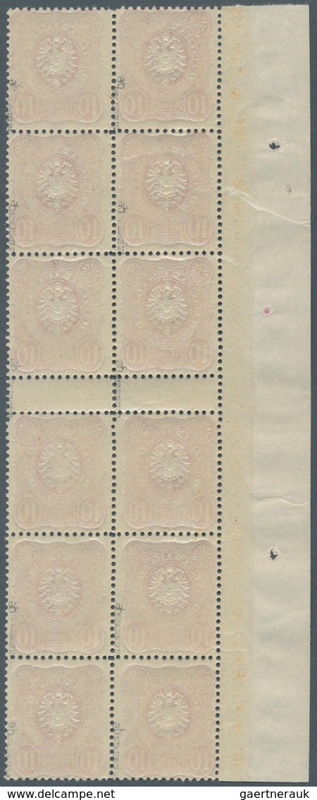 17896 Deutsches Reich - Pfennig: 1880, 10 Pfg. Lebhaftrosa Frühauflage Im Senkrechten 12er-Block Mit Zwei - Unused Stamps