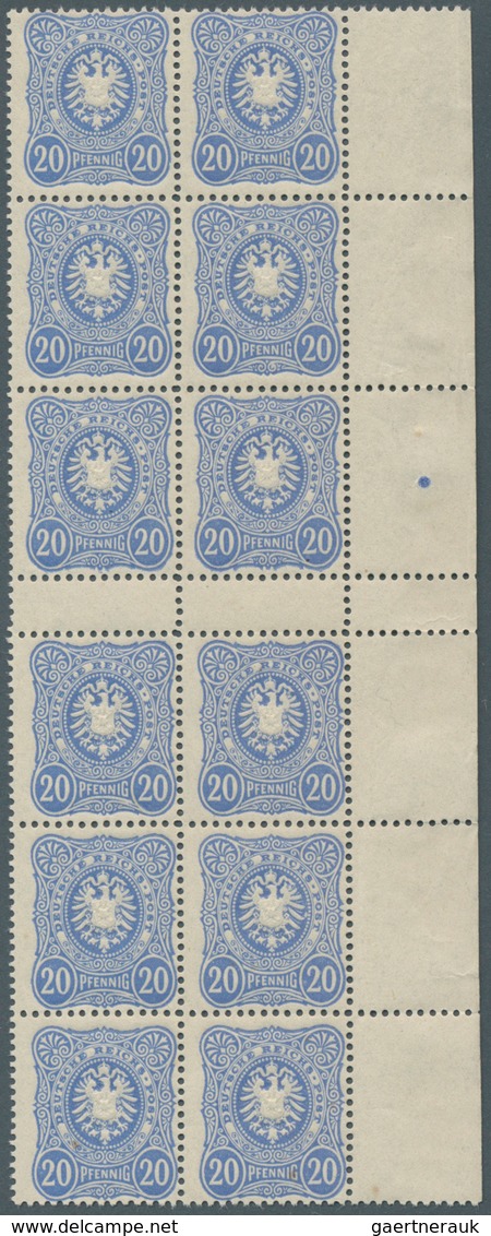 17898 Deutsches Reich - Pfennig: 1880, 20 Pfg. Lebhaftultramarin Frühauflage Im Senkrechten 12er-Block Mit - Unused Stamps