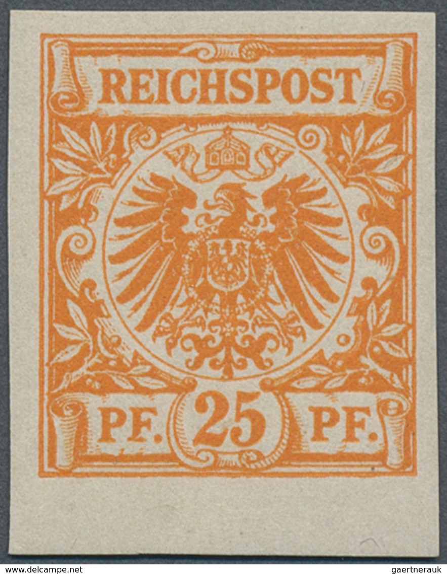 17907 Deutsches Reich - Krone / Adler: 1889, 25 Pfg. Krone/Adler, Ungezähnte Farbprobe In "gelborange", Po - Unused Stamps