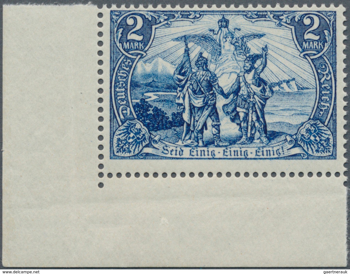 17927 Deutsches Reich - Germania: 1902, 2 M. Freimarken Ungefaltete Luxus-Bogenecke Links Unten, Ränder Ma - Unused Stamps