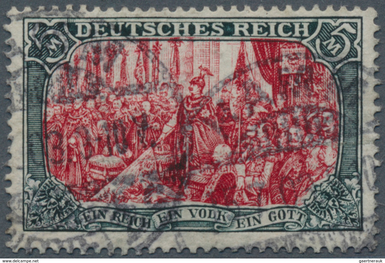 17929 Deutsches Reich - Germania: 1902, Freimarke 5 M Reichsgründungsfeier Ohne Wasserzeichen In Der Selte - Unused Stamps