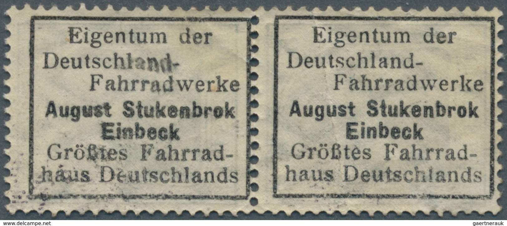 17933 Deutsches Reich - Germania: 1912, Ca.: Senkrechtes Paar 5 Pfg Germania Untere Marken Diagonaler Bug. - Unused Stamps