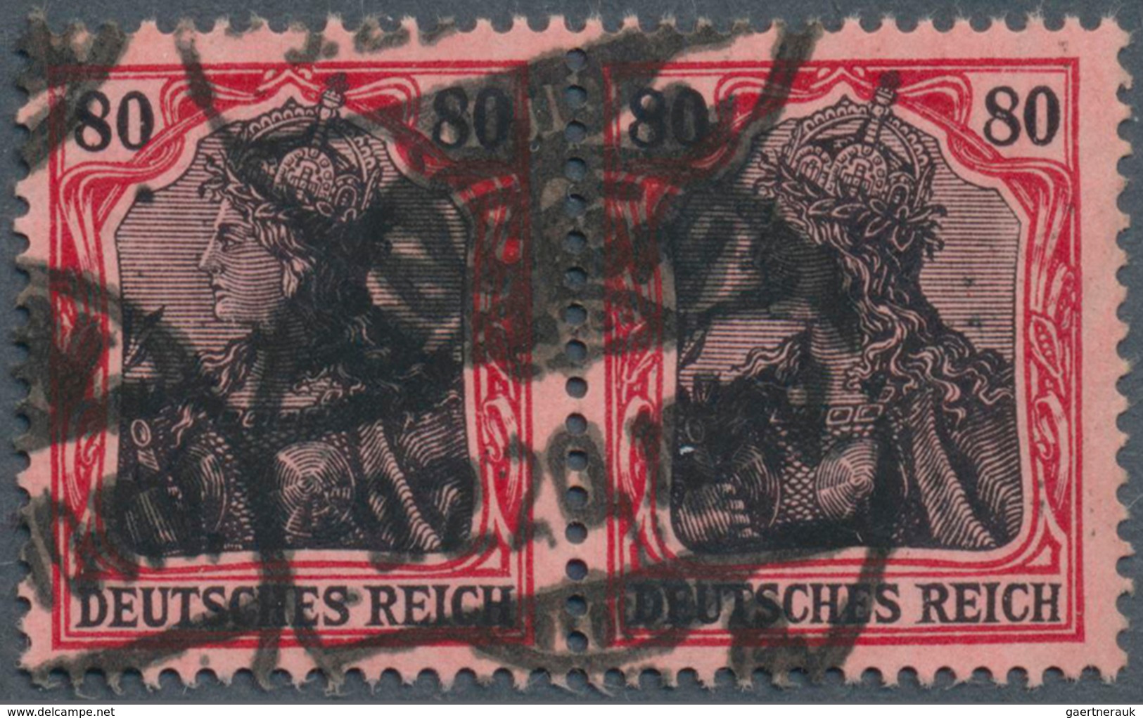 17942 Deutsches Reich - Germania: 1918, 80 Pfg. Germania Kriegsdruck, Karminrot (metallisch Glänzend)/rots - Unused Stamps