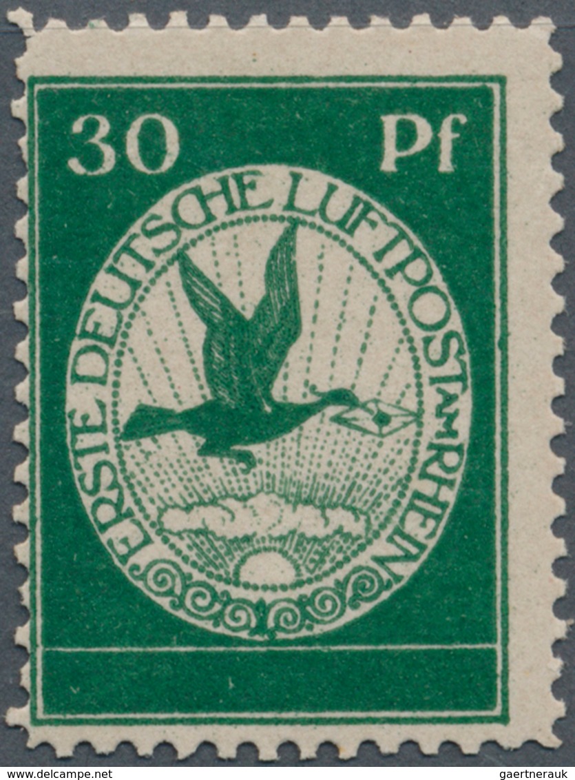 17948 Deutsches Reich - Germania: 1912, 30 Pfg. Flugpost Rhein/Main, Postfrisch In übl. Zähnung, Geprüft B - Unused Stamps