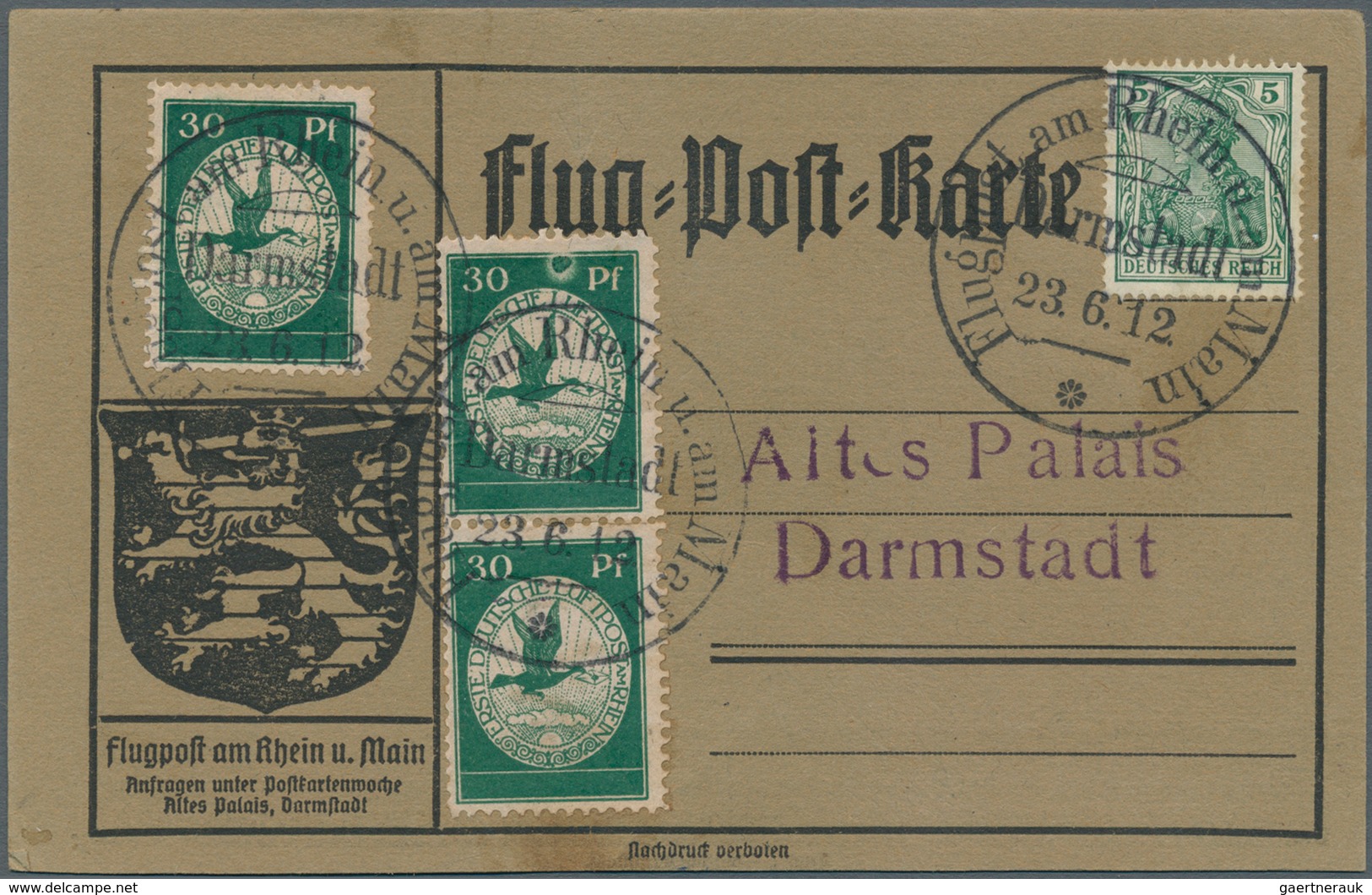 17950 Deutsches Reich - Germania: 1912, 30 Pfg. Rhein/Main Mit Plattenfehler "Großer Mond" Im Senkrechten - Unused Stamps