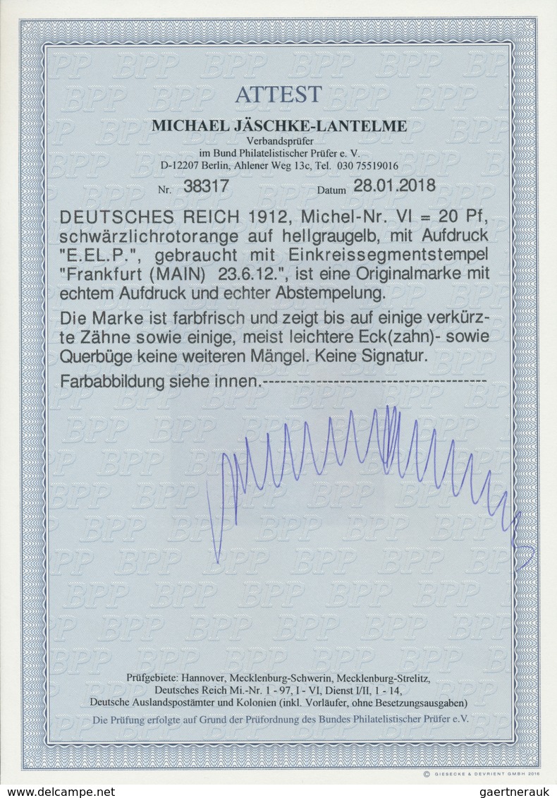 17956 Deutsches Reich - Germania: 1912, Flugpost Rhein/Main, E.EL.P., Lot Von Drei Marken: 10 Pfg. Ungebra - Unused Stamps