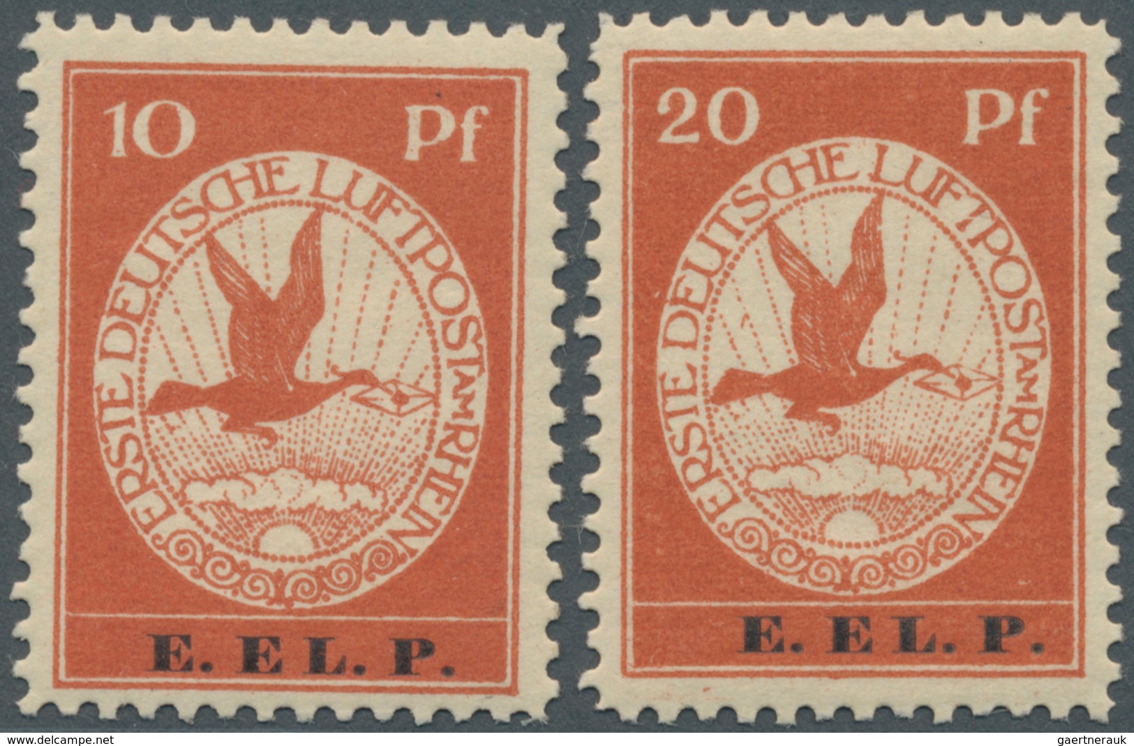 17957 Deutsches Reich - Germania: 1912, 10 Pfg. Und 20 Pfg. E.EL.P., Sauber Ungebraucht, Tadellos, Handsch - Unused Stamps