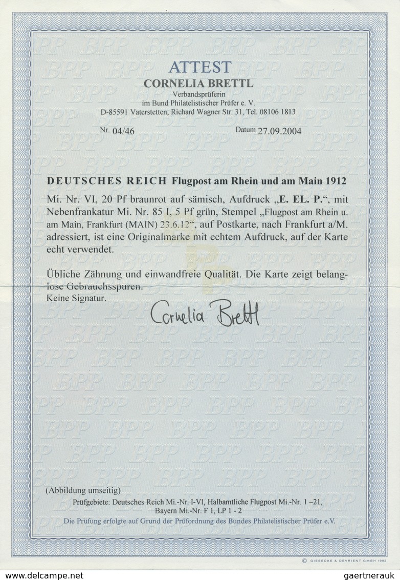 17960 Deutsches Reich - Germania: 1912, 20 Pfg. E.EL.P. Auf Entsprechender Sonderkarte Mit 5 Pfg. Germania - Unused Stamps