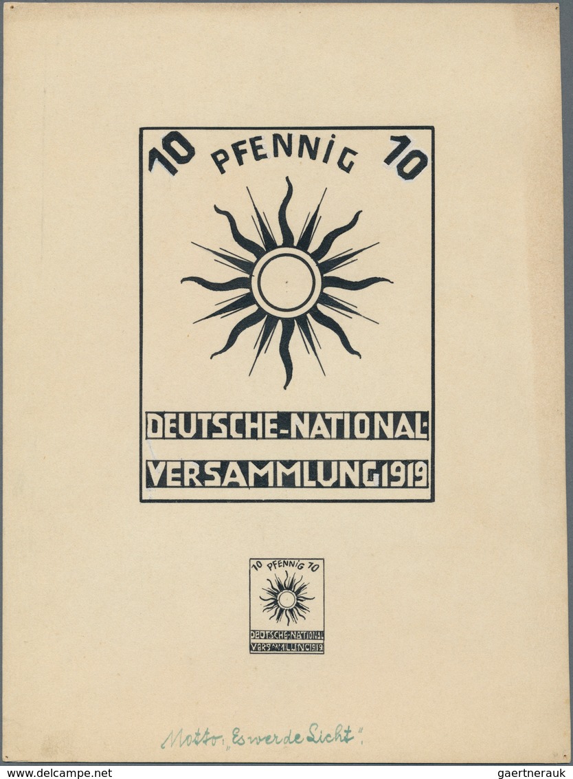 17966 Deutsches Reich - Inflation: 1919. Lot Mit 3 Essays Zur Ausgabe "Nationalversammlung Weimar" Mit Den - Brieven En Documenten