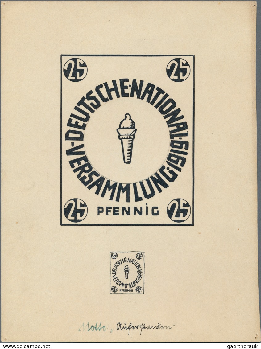 17966 Deutsches Reich - Inflation: 1919. Lot Mit 3 Essays Zur Ausgabe "Nationalversammlung Weimar" Mit Den - Covers & Documents