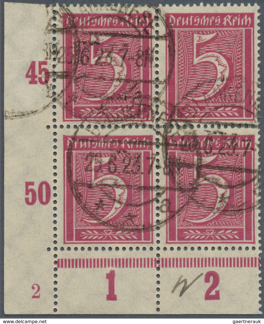 17980 Deutsches Reich - Inflation: 1922, 5 Pf. Ziffer Lilakarmin WZ 2 Waffeln, Viererblock Aus Der Linken - Covers & Documents