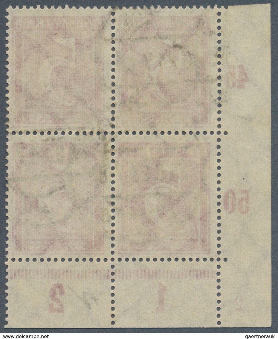17980 Deutsches Reich - Inflation: 1922, 5 Pf. Ziffer Lilakarmin WZ 2 Waffeln, Viererblock Aus Der Linken - Briefe U. Dokumente