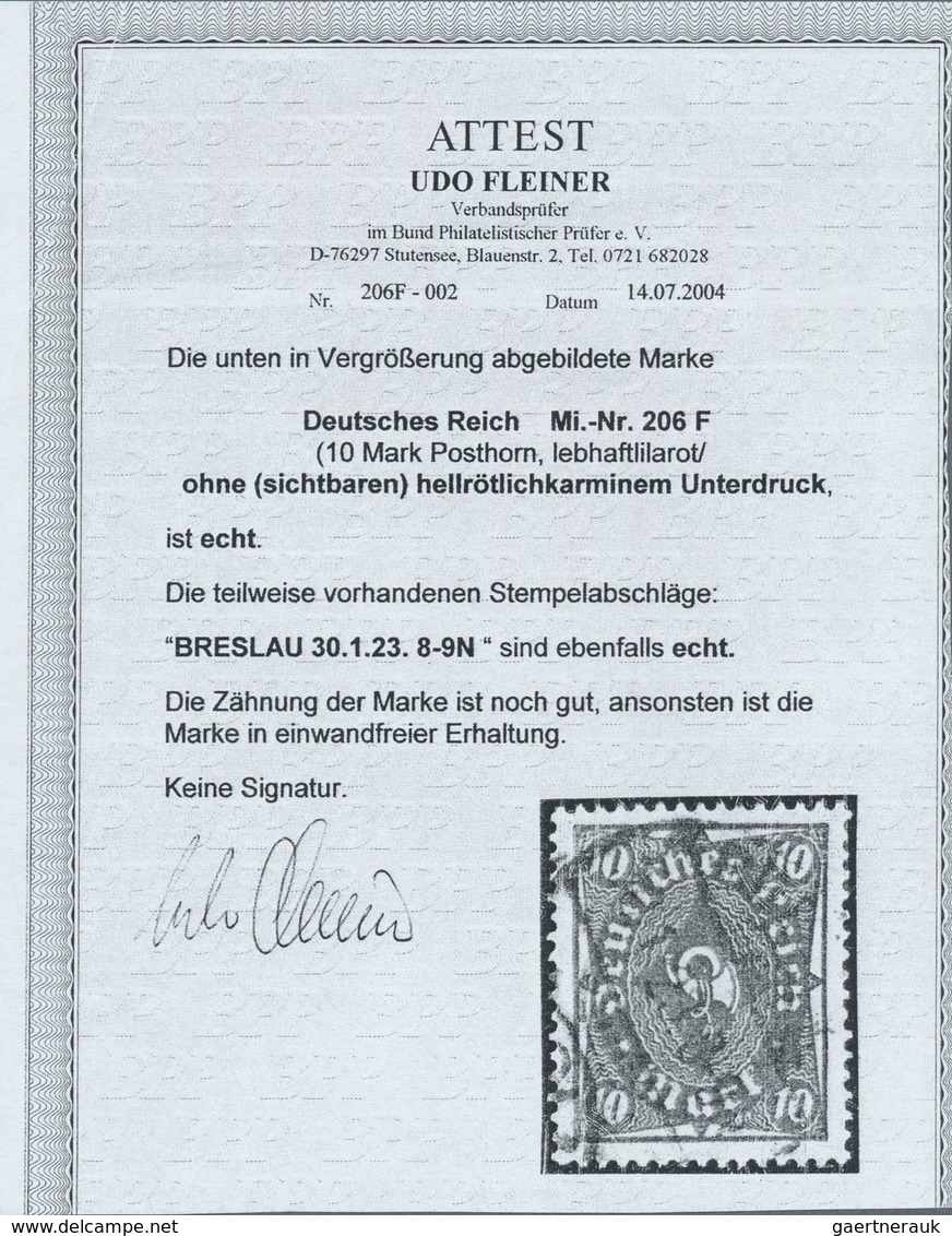 17987 Deutsches Reich - Inflation: 1922, 10 M Posthorn, Lebhaftlilarot, Ohne Hellrötlichkarminem Unterdruc - Covers & Documents