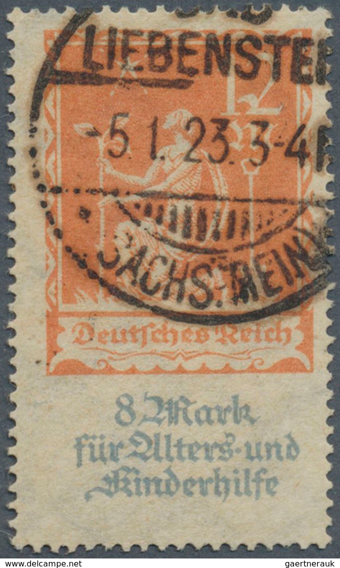 17998 Deutsches Reich - Inflation: 1922, 12+8 M., Alters- Und Kinderhilfe Mit Plattenfehler "Haken Am Fuß - Lettres & Documents