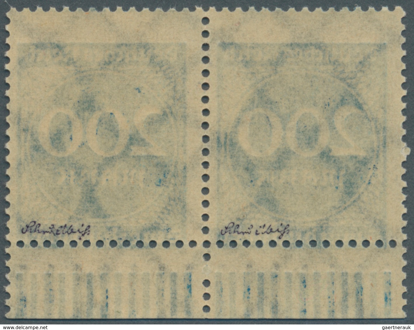 18015 Deutsches Reich - Inflation: 1923, 30 Tsd Auf 200 Mark Grünlichblau, Waagerechtes Unterrandpaar Mit - Covers & Documents