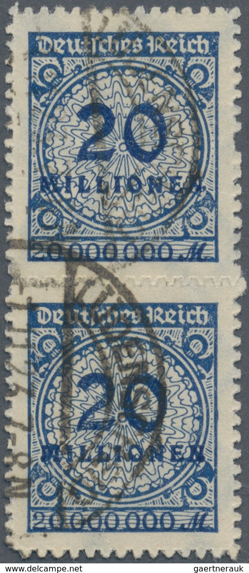 18022 Deutsches Reich - Inflation: 1923, 20 Mio. Korbdeckelmuster In Der Type "B" Durchstochen Als Senkrec - Covers & Documents