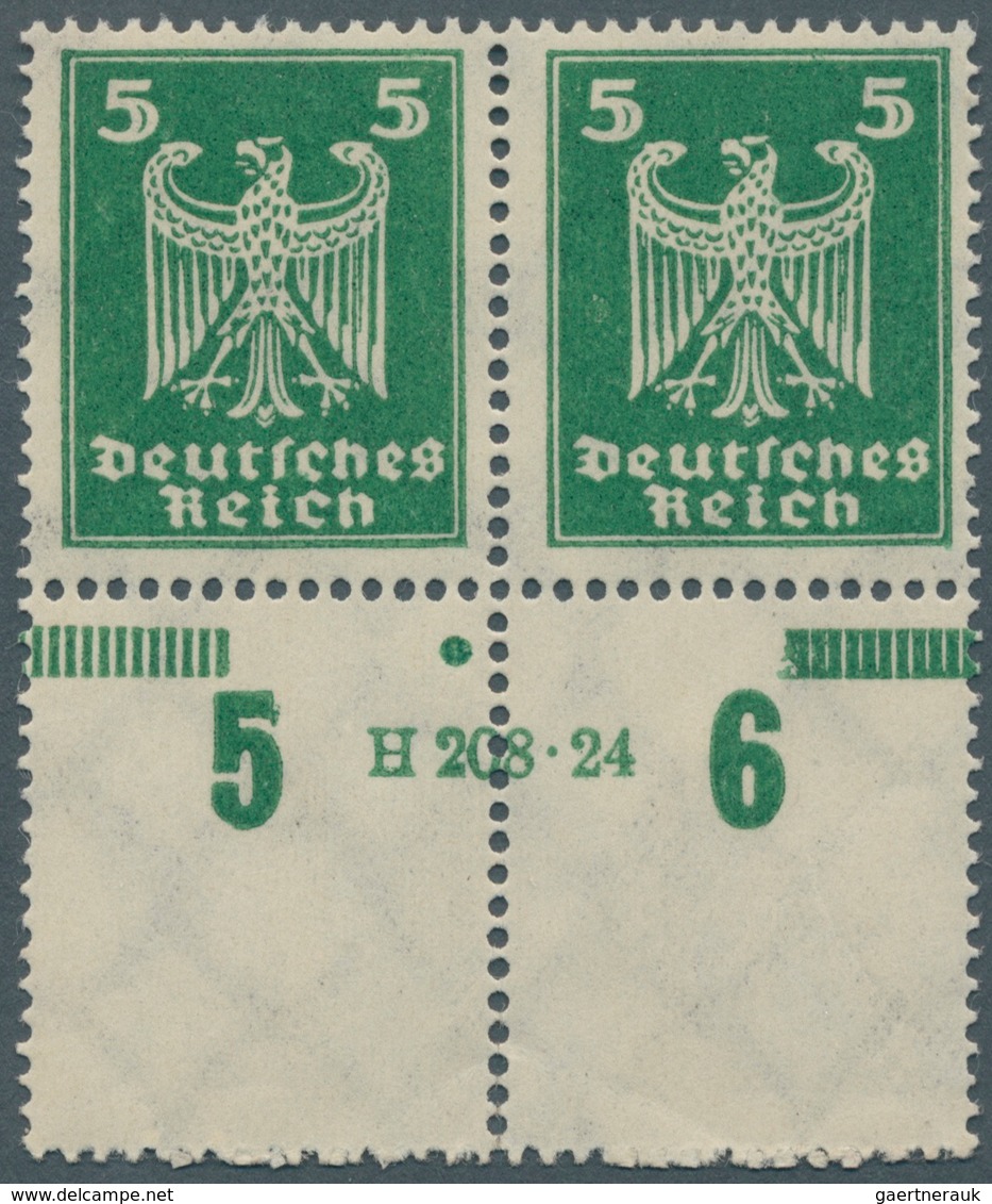 18038 Deutsches Reich - Weimar: 1924, 5 Pfg. Reichsadler Im Waagerechten Unterrandpaar, Dieser Komplett Du - Unused Stamps