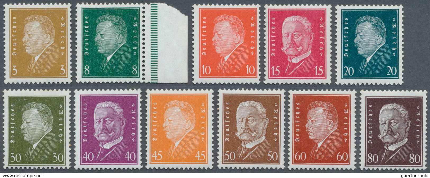 18064 Deutsches Reich - Weimar: 1928, Reichspräsidenten, Teilsatz, Postfrisch, Mi. 1050,- Euro - Unused Stamps